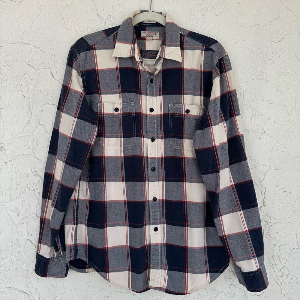 WALLACE & BARNES Shirt Men Medium‎ Buffalo Plaid Shacket Jacket Thick Cotton